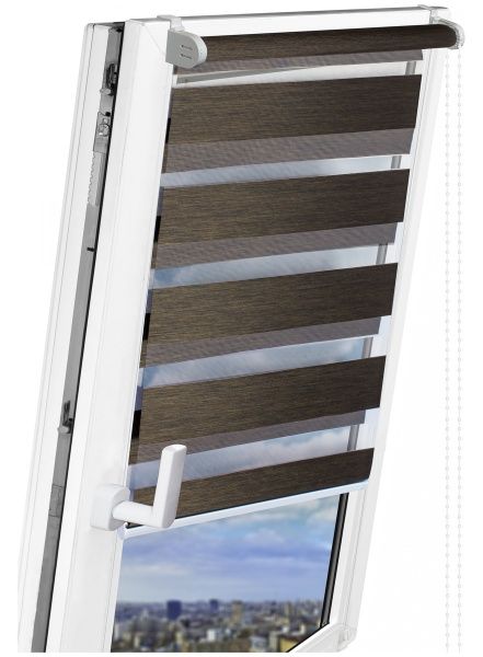 Ролета день-ночь Delfa Натур 57x160 см шоколадная 