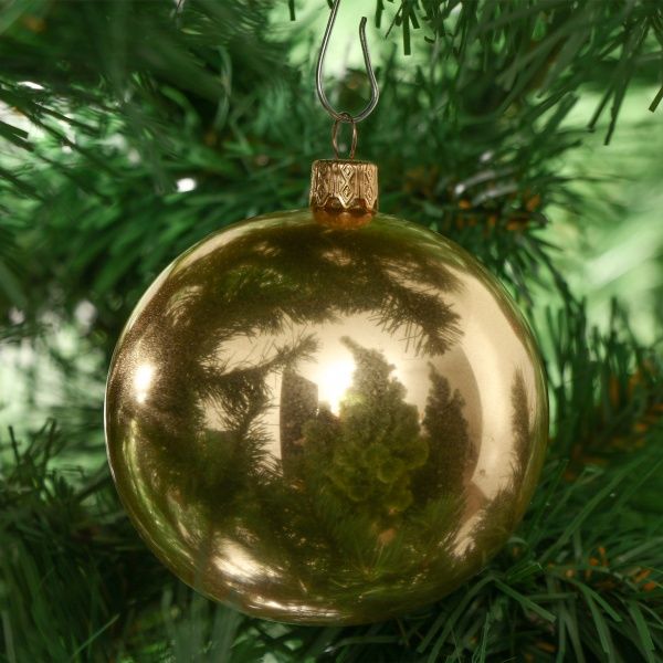 Шар стеклянный d100 металлик золотистый