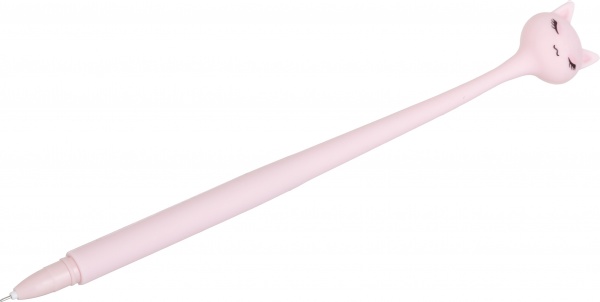 Ручка гелевая розовая Киса чернило синее 