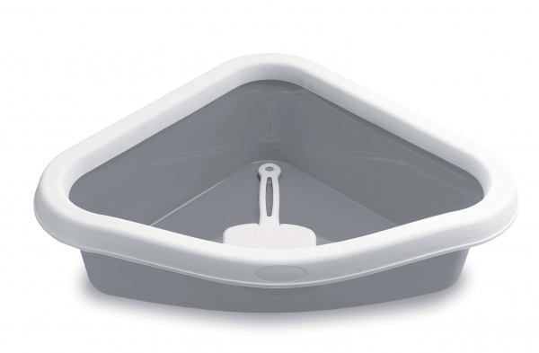 Туалет кутовий Stefanplast Sprint Corner з лопаткою 40х56х14 см сірий