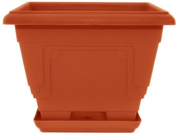 Горшок пластиковый Алеана Петуния квадратный 3,6л терракот (113016) 