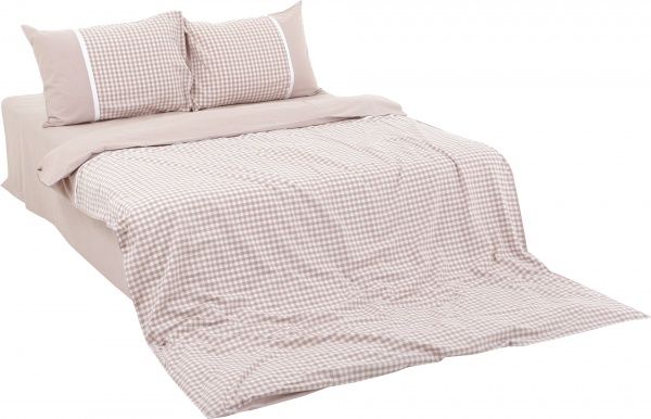 Комплект постільної білизни Stonewash beige 1,5 бежево-білий La Nuit 