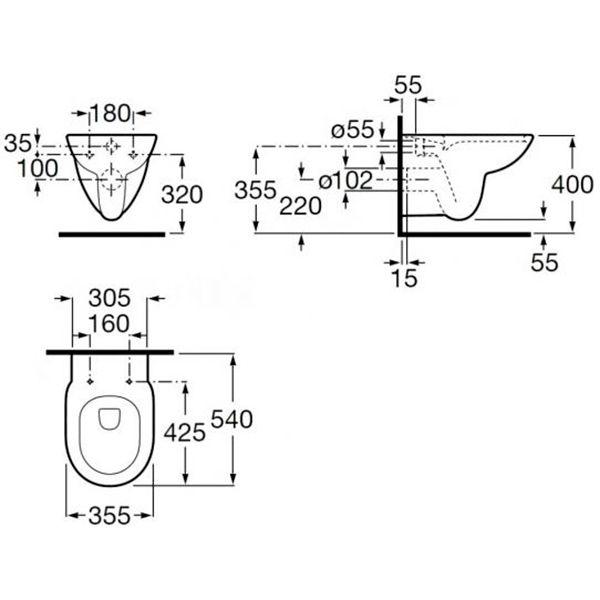 Унитаз подвесной ROCA Debba A34H996000