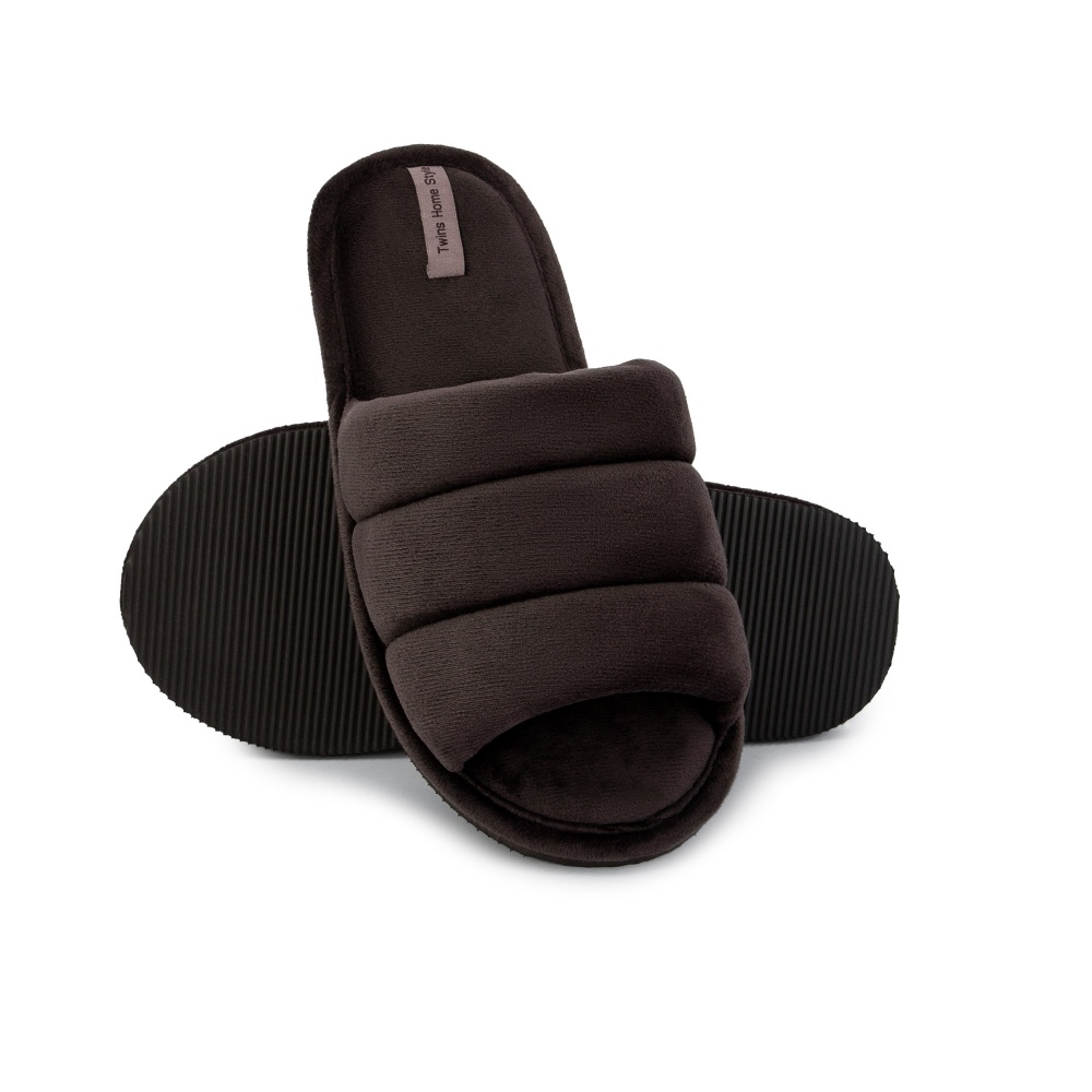 Тапки домашние Twins HS-VL плюшевые с прошивкой 13812 р.38/39 шоколадный