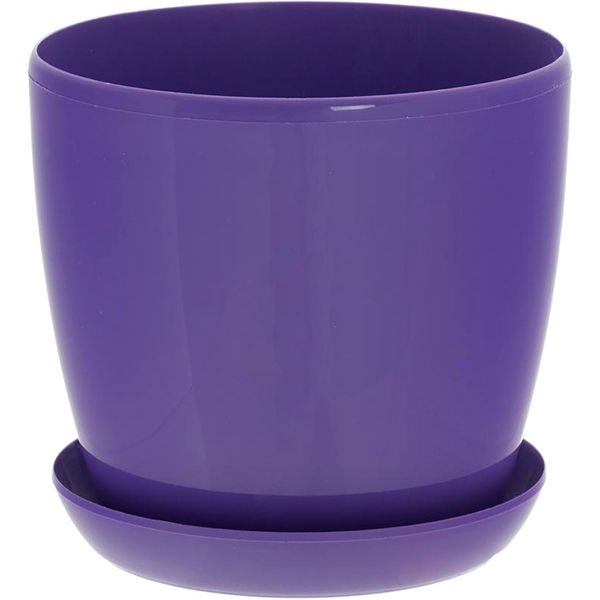 Горщик пластиковий Омела глянцевий круглий 2,2л фіолетовий 