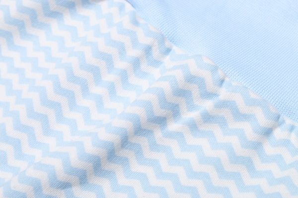 Ползунки Bambinelli Зигзаг р.68 белый с голубым 