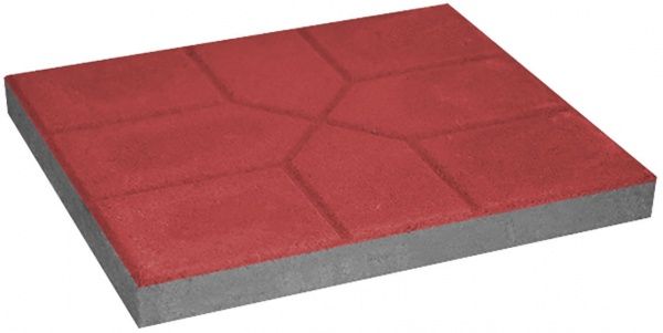 Тротуарная плитка Снежинка 200х250х30 красная