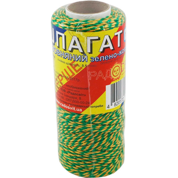 Шпагат бавовняний Радосвіт 500 ктекс 100 м колір в асортименті