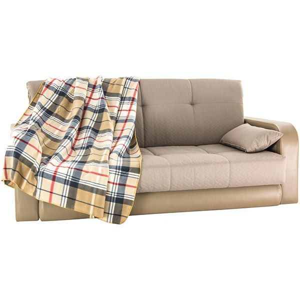 Плед флісовий Underprice Клітина кава 150x180 см
