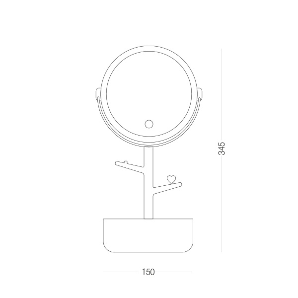 Зеркало косметическое BP-37 WHITE