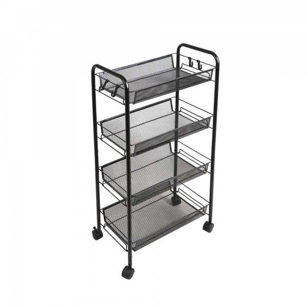 Тележка Домовий 4 уровня 450x260x845мм черный/черный(18181) 