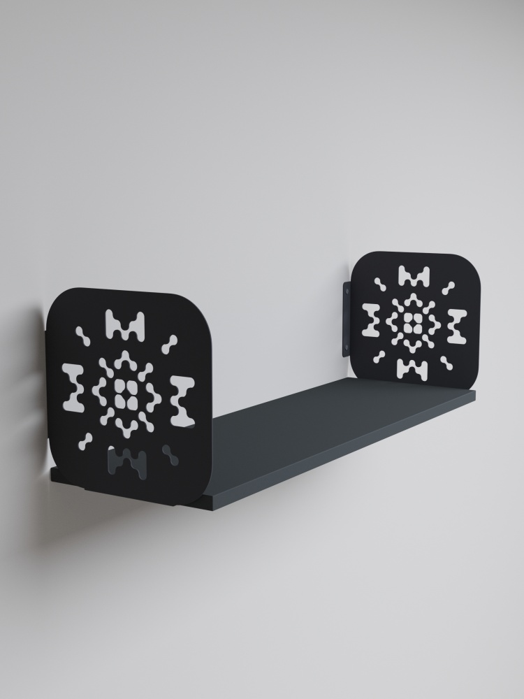 Полиця навісна Metkas Home Дім 700x220x220 мм антрацит