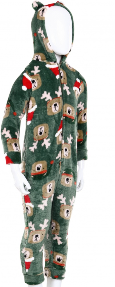 Кигуруми-пижама для девочек/для мальчиков HW принт Олени р.122-128 разноцветный 0349