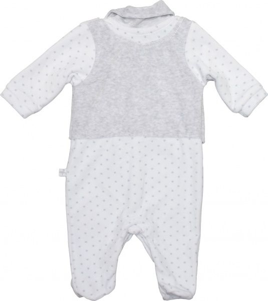 Комбінезон дитячий Фламінго святковий р.74 білий із сірим 110-522-4