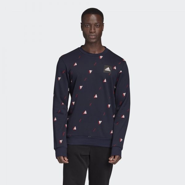 Джемпер Adidas MHE Crew GFX FI4037 р. L темно-синій