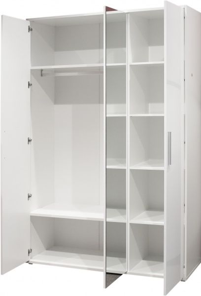 Шкаф Embawood Mirina 3-дверный белый/белый лак 