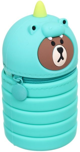 Пенал-тубус Медвежонок-дракон 11х6,5/19х6,5 см бирюзовый