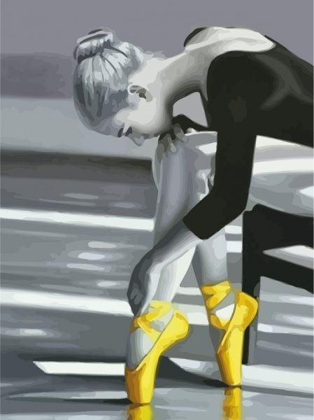 Холст на картоне с контуром Желтые пуанты 30x40 см Rosa Start 