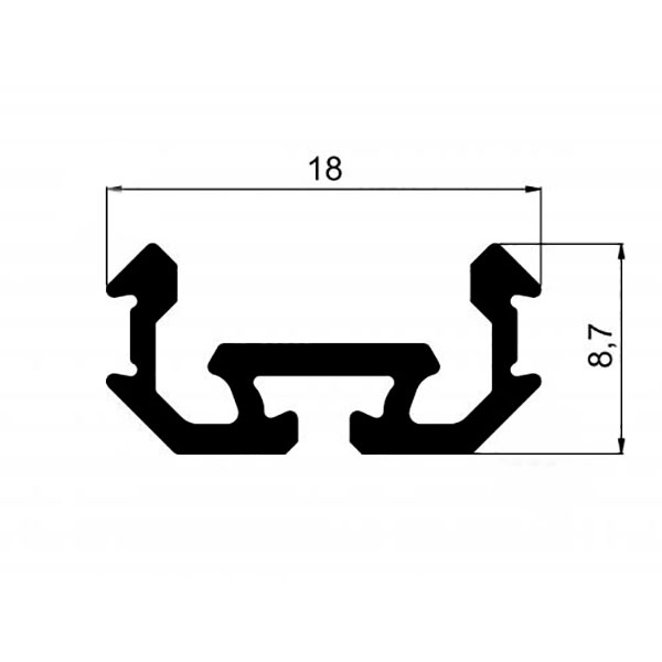 Профиль алюминиевый АЛЮПРО ПАС-3151 Z000м/AS анодированный с матовой линзой 200 см