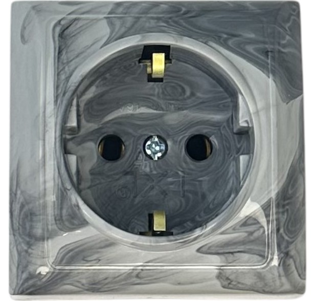 Розетка накладная с заземлением IP20 мрамор 2211 MARBLE