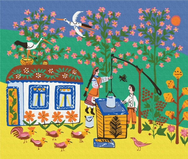 Картина за номерами Біля криниці ©Марія Примаченко 50x60 см Brushme 