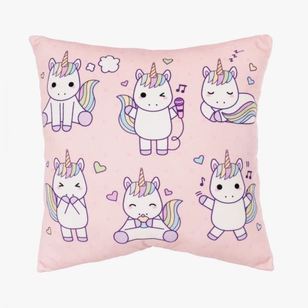 Подушка декоративна Stip Єдиноріг рожева 33 см