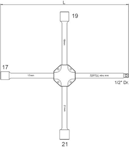 Ключ балонний хрестовий Toptul AEAL1616