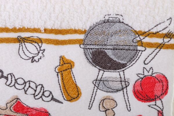 Набір рушників кухонних La Nuit Barbeque 2 шт. 40x60 см La Nuit білий із жовтим 