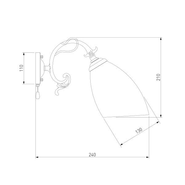 Бра Strotskis Ariele 22010/1 1x60 Вт E27 античная бронза 