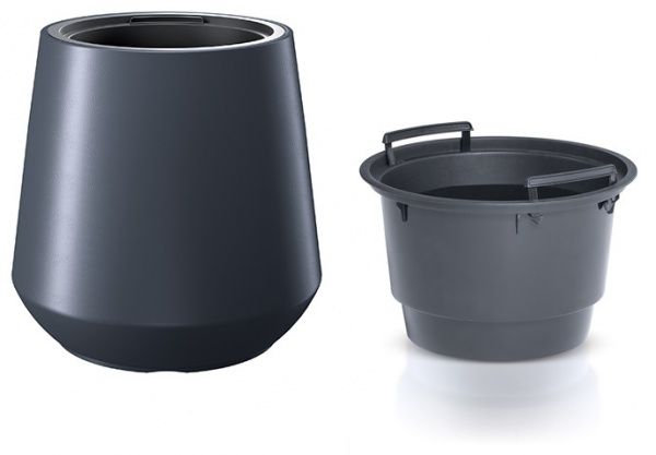 Горшок для цветов Prosperplast Heos 439х440 мм круглый антрацит 
