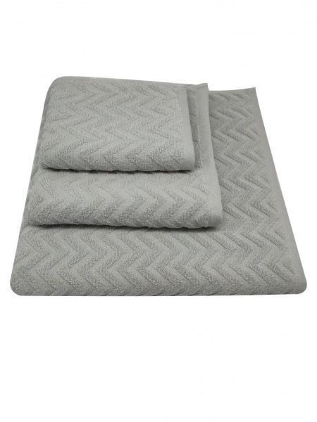 Рушник махровий Зигзаги 50x90 см срібний Simi 