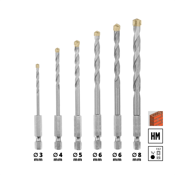 Набор сверл универсальных Einhell металл/дерево/бетон M-CASE 16 шт. 108953