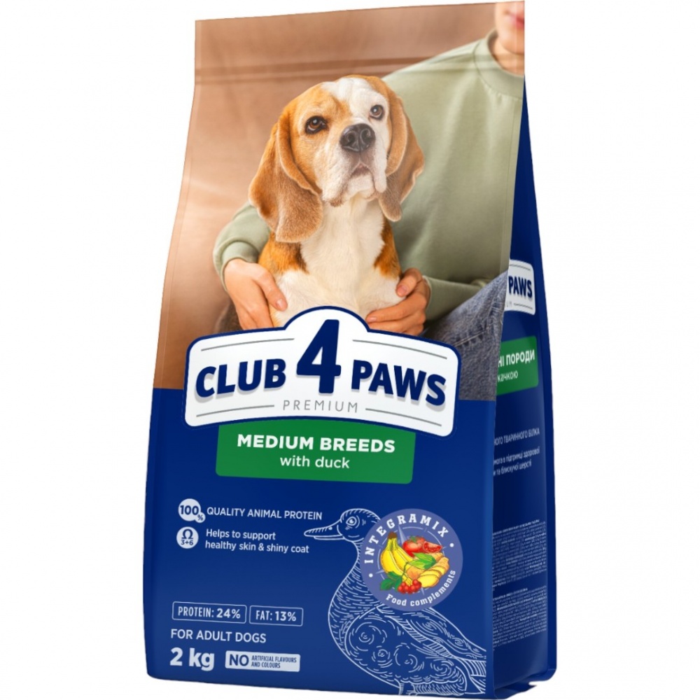 Корм сухий Club 4 Paws з качкою 2 кг