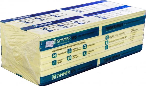 Экструзионный пенополистирол SYMMER 1200x550x50 мм SYMMER-XPS