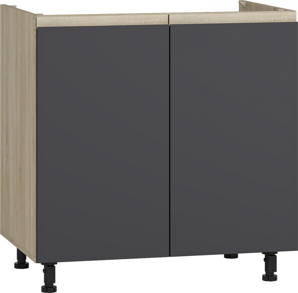 Тумба нижня Нм 80/82 під мийку МС Джетта дуб сонома/графіт Грейд