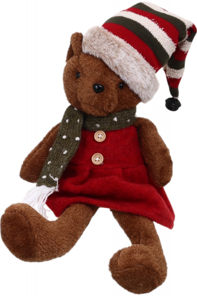 Декорация новогодняя Мишка Тедди что сидит в ассортименте LF2228049AB 50 см