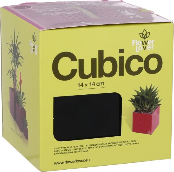 Горшок пластиковый Plastkon Flower Lover Cubico квадратный 2,25л черный 