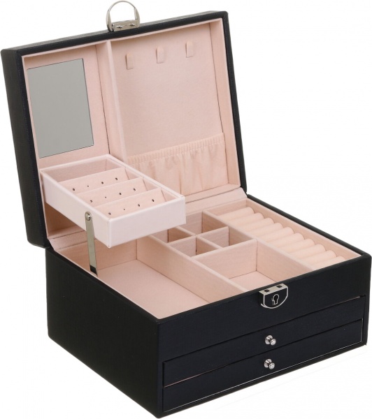 Шкатулка для украшений Royal case 22х18х13 см черная