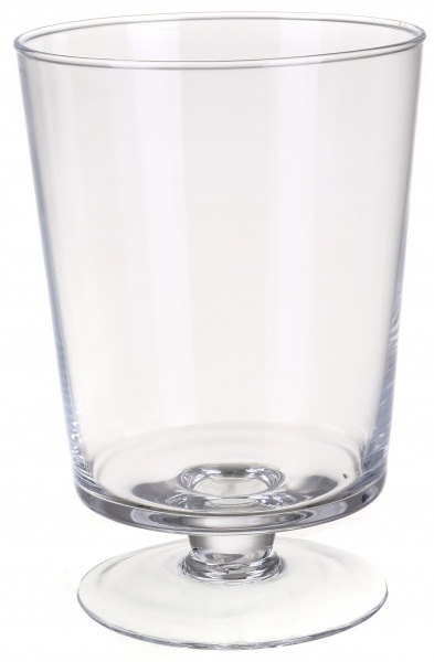 Ваза скляна прозора на ніжці H215D150 21,5 см 