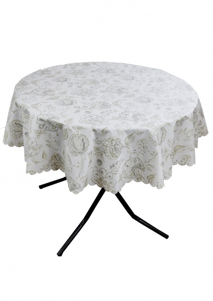 Скатерть водонепроницаемая Simfoni Бежевый узор d136 136x136 см Прованс 