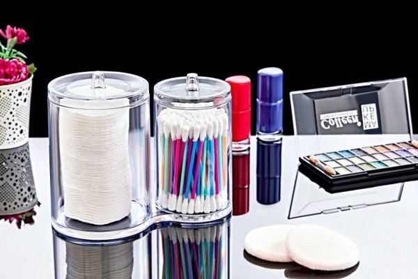 Органайзер BoxUp набір з двох циліндричних банок 15,5x8x11 см пластик прозорий FT-015 