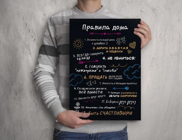 Картина Правила дома (рус.)(А3) Posterclub 