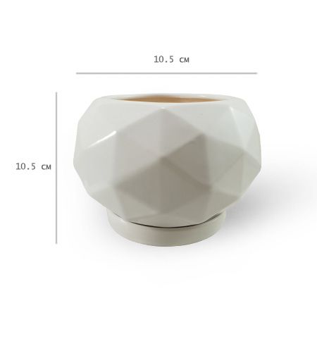 Горщик керамічний Резон Вітряниця круглий 0,9 л білий (Р280біл)