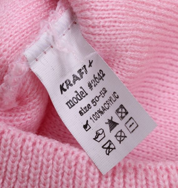 Шапочка детская для девочки Kraft+ арт. 2642 р.50-52 светло-розовый 