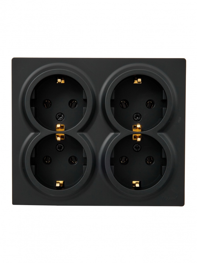 Розетка бытовая с заземлением Lezard LETO IP20 антрацит 752-4200-127BDP