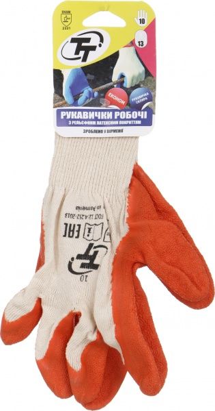 Перчатки ТавТекс Стекольщик Економ с покрытием латекс XL (10)