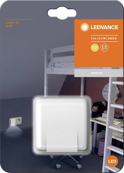 Нічник-розетка Ledvance Lunetta Slim Square LED 0,3 Вт білий 