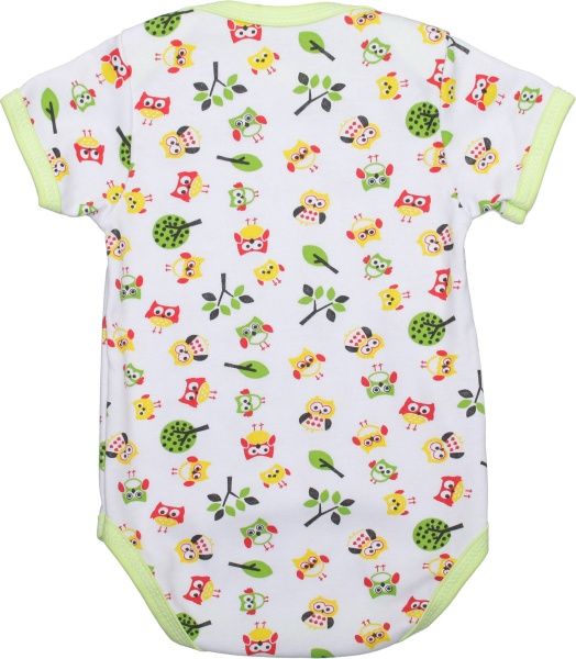 Боди детское Domtex Совята р.80 белый с салатовым 155707 