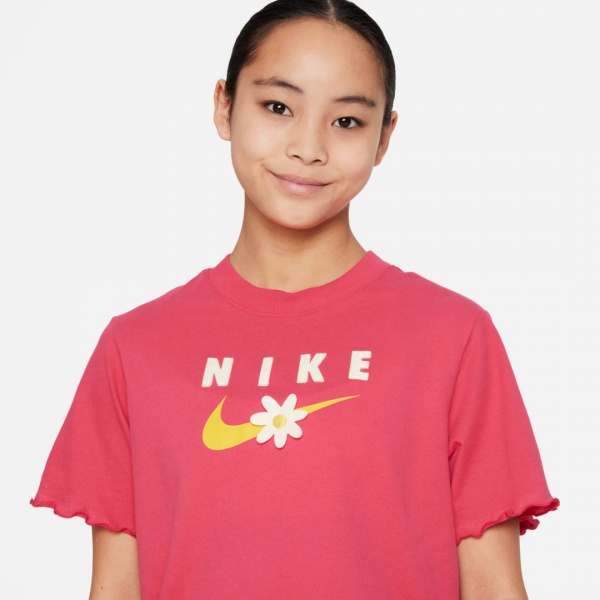 Футболка Nike G NSW TEE ENERGY BOXY FRILLY DO1351-666 р.XL розовый