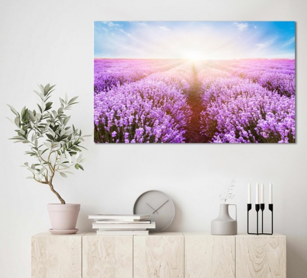 Картина на холсте Закат солнца в лаванде 60x100 см Dekor-Karpaty ЕО244 